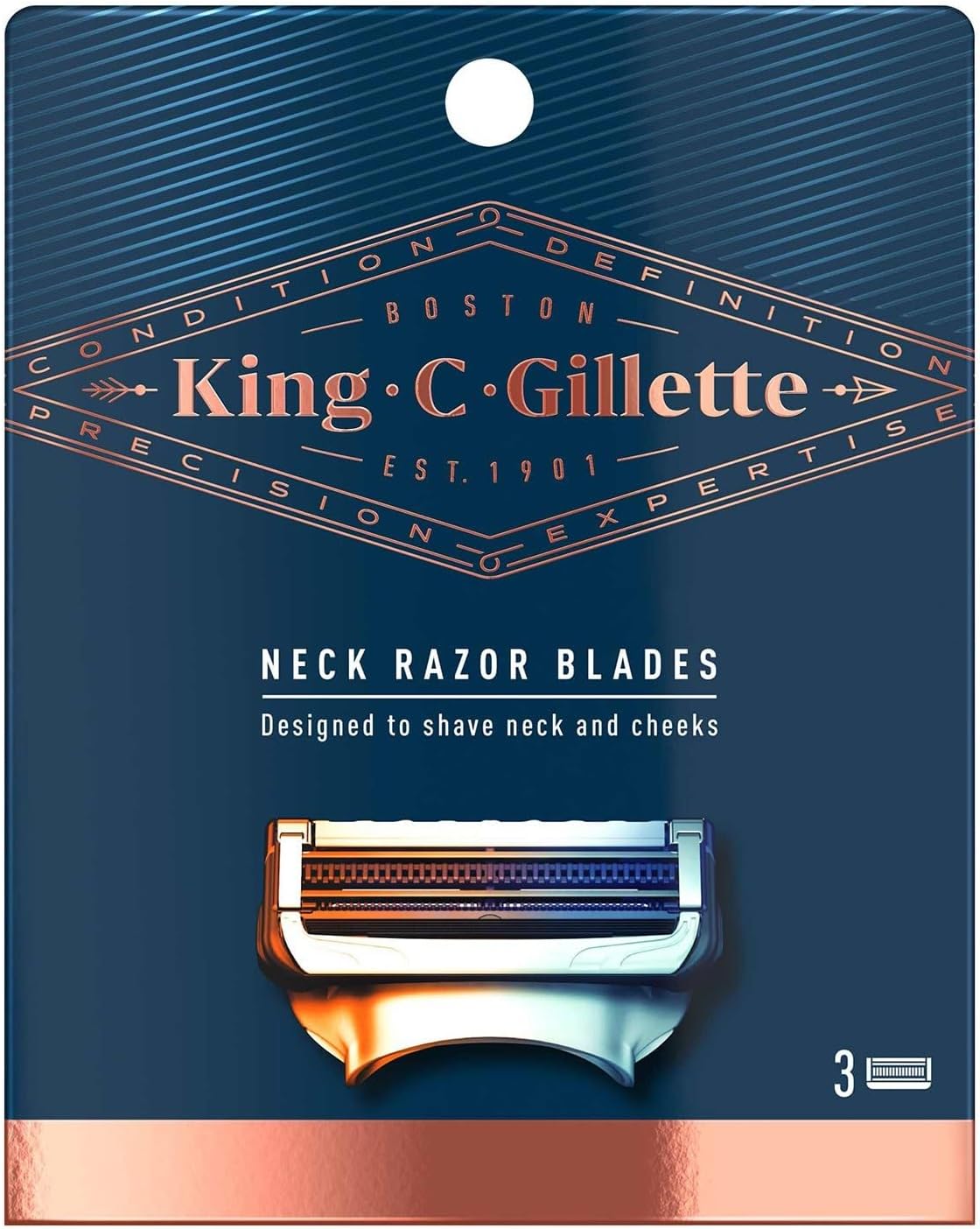 King.C.Gillette Neck Razor Blades 3pk.