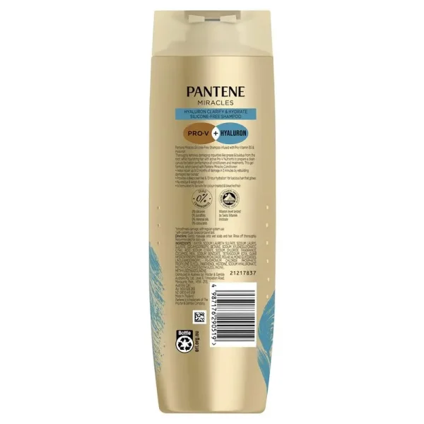 Pantene Miracles Hyaluron Moisture Renewal Silicone-Free Shampoo 375 ml - Image 3