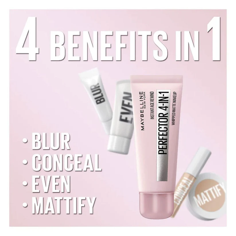 Maybelline Instant Anti Age Perfector 4-In-1 Whipped Matte Makeup 02 Light/Medium 30ml - Image 4