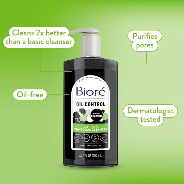 Biore Deep Pore Charcoal Cleanser 200ml - Image 2