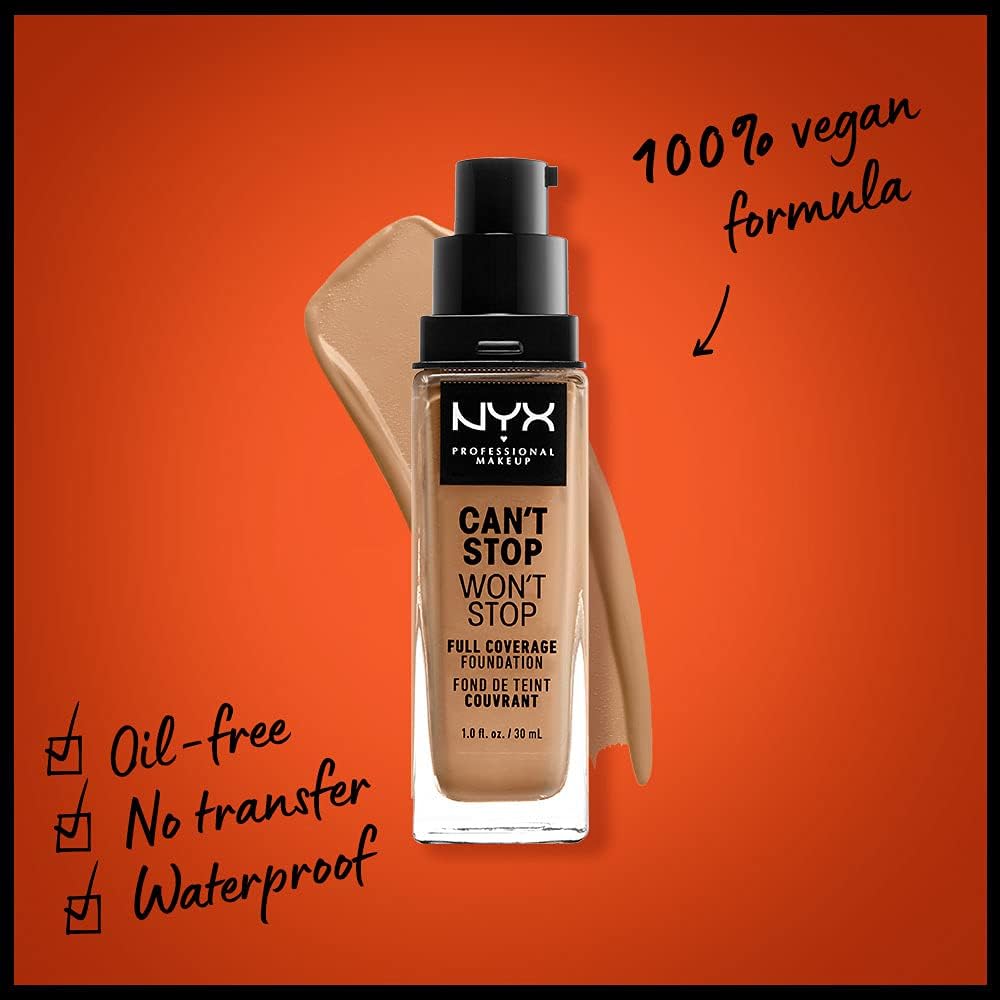 NYX Can't Stop Won't Stop Full Coverage Foundation Camel 30ml - Image 2