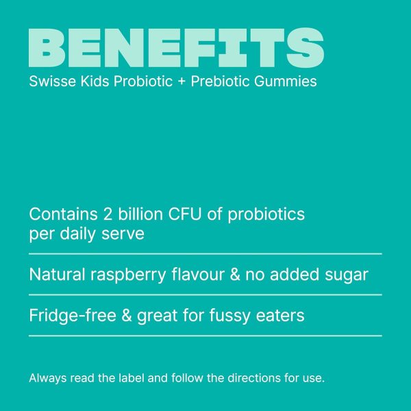 Swisse Kids Probiotic & Prebiotic Gummies - 2 Billion Probiotics Per Serve  - 45 Pack - Image 2