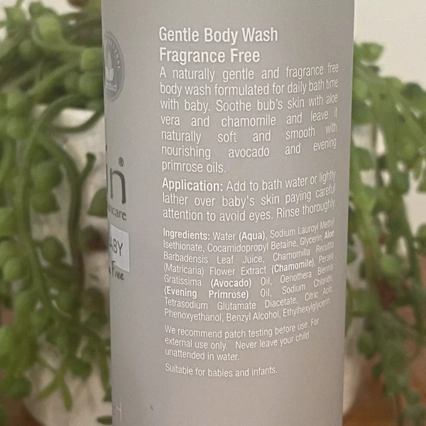 Sukin Baby Gentle Body Wash 250ml Made In Australia Fragrance Free - Image 3