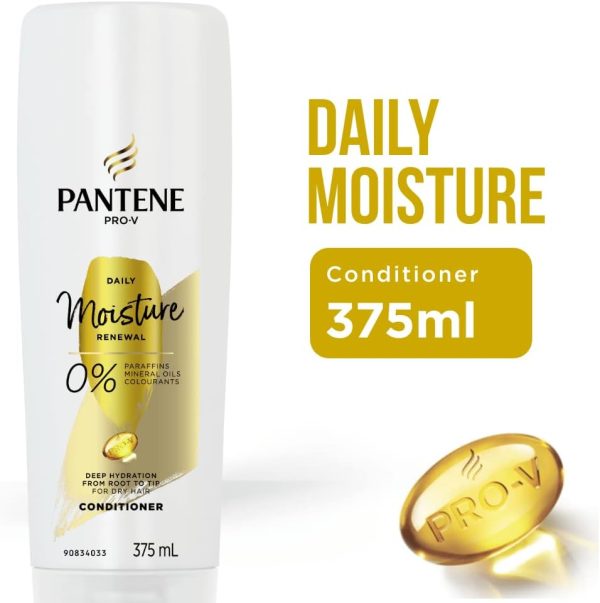 Pantene Pro-V Daily Moisture Renewal Condtioner, Moisturising Conditioner For Dry Hair 375ml - Image 4