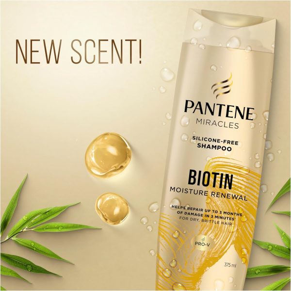 Pantene Miracles Biotin Moisture Renewal Silicone-Free Shampoo 375 ml - Image 6