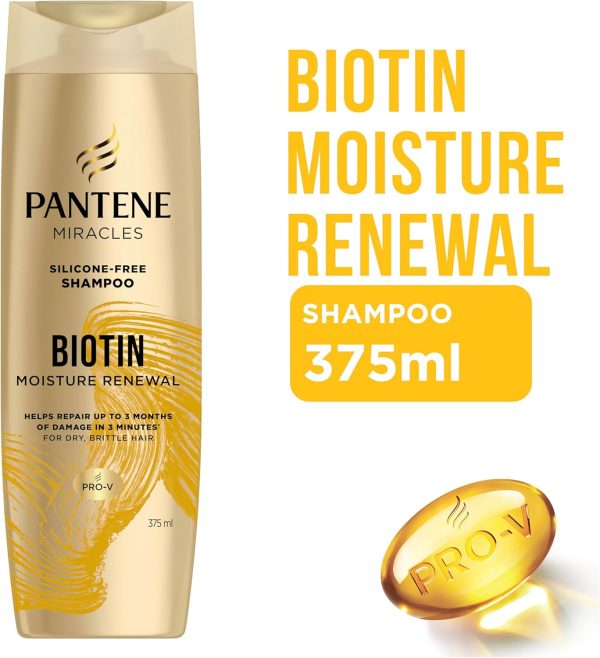 Pantene Miracles Biotin Moisture Renewal Silicone-Free Shampoo 375 ml - Image 7