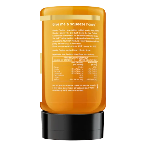 Manuka Doctor UMF 12+ Monofloral Manuka Honey 300g (Squeezy) - Image 6