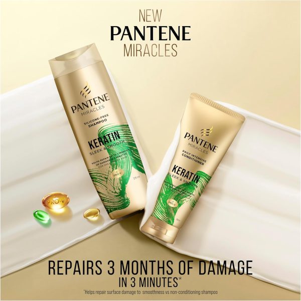Pantene Miracles Keratin  Moisture Renewal Silicone-Free Shampoo 375 ml - Image 2