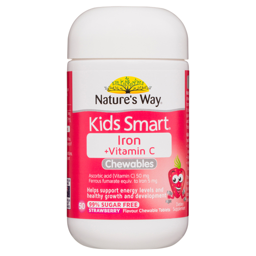 Nature's Way Kids Smart Iron + Vitamin C 50 Chewable Straberry