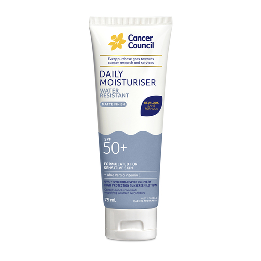 Cancer Council Daily Moisturiser Water Resistant Matte Finish SPF 50+ 75ml