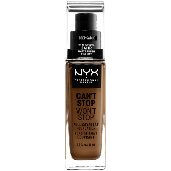 NYX Can't Stop Won't Stop Full Coverage Foundation Deep Sable 30ml - Image 5