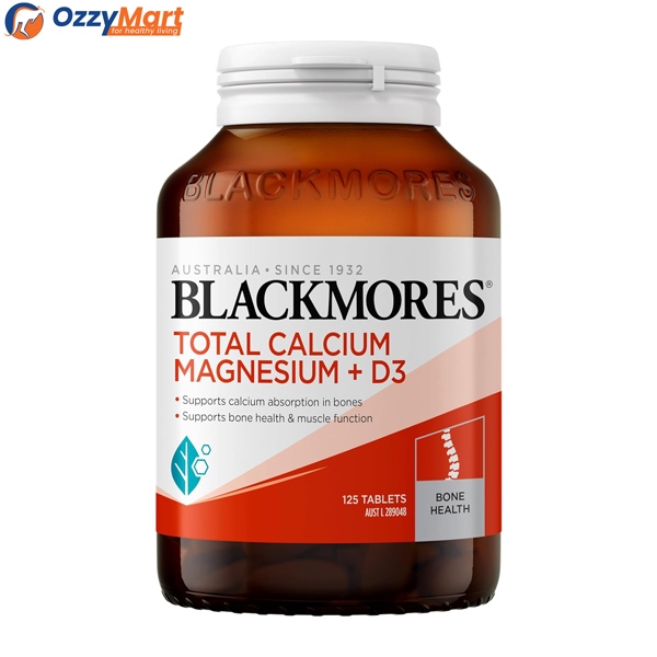 Blackmores Total Calcium Magnesium + D3 Bone Health Vitamin Tablets 125 pack