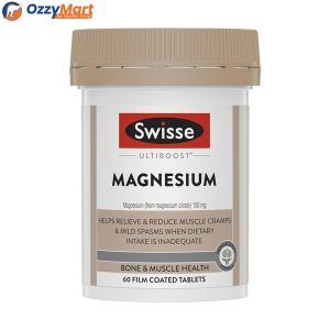 Swisse Ultiboost Magnesium - With Magnesium Citrate to support healthy muscle function & reduce muscle cramps - 60 Tablets