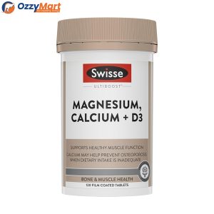 Swisse Ultiboost Magnesium, Calcium + Vitamin D - Supports Healthy Muscle Function - 120 Tablets