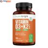 NutraBright Vitamin D3 4000IU + Vitamin K2 MK-7 100µg | D3 + K2 Supplement | 180 Tablets