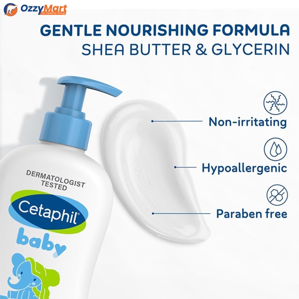 CETAPHIL Baby Daily Body Lotion 473ml, With Shea Butter & Glycerin, Hypoallergenic, Designed for Baby's Sensitive Skin, Dermatologist Tested - Image 2