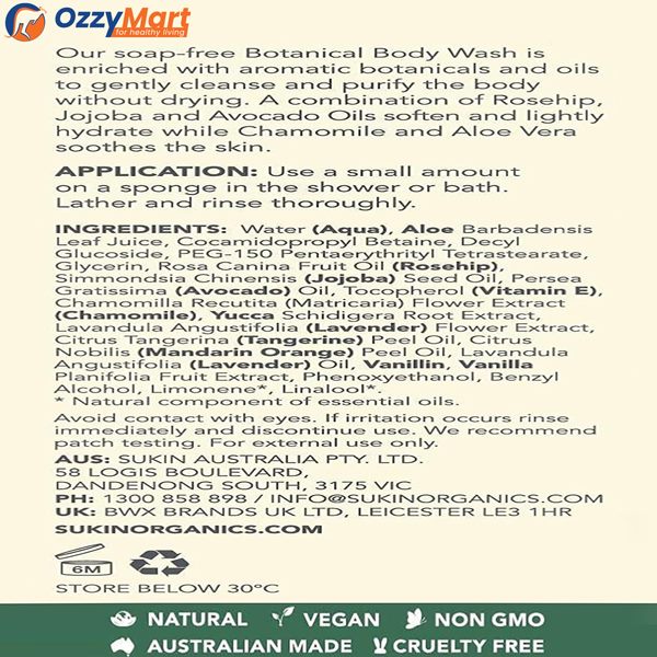 Sukin Botanical Body Wash, Signature, 500ml - Image 3