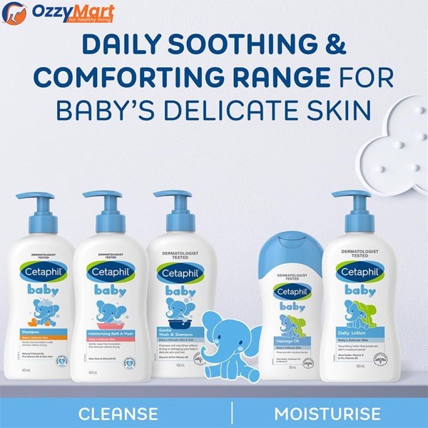 Cetaphil Baby Moisturising Bath & Wash 400ml, For Gentle Cleansing of Delicate Skin, Tear Free, Soap Free, Hypoallergenic, pH balanced, With Aloe Vera & Almond Oil, Dermatologically Tested - Image 4